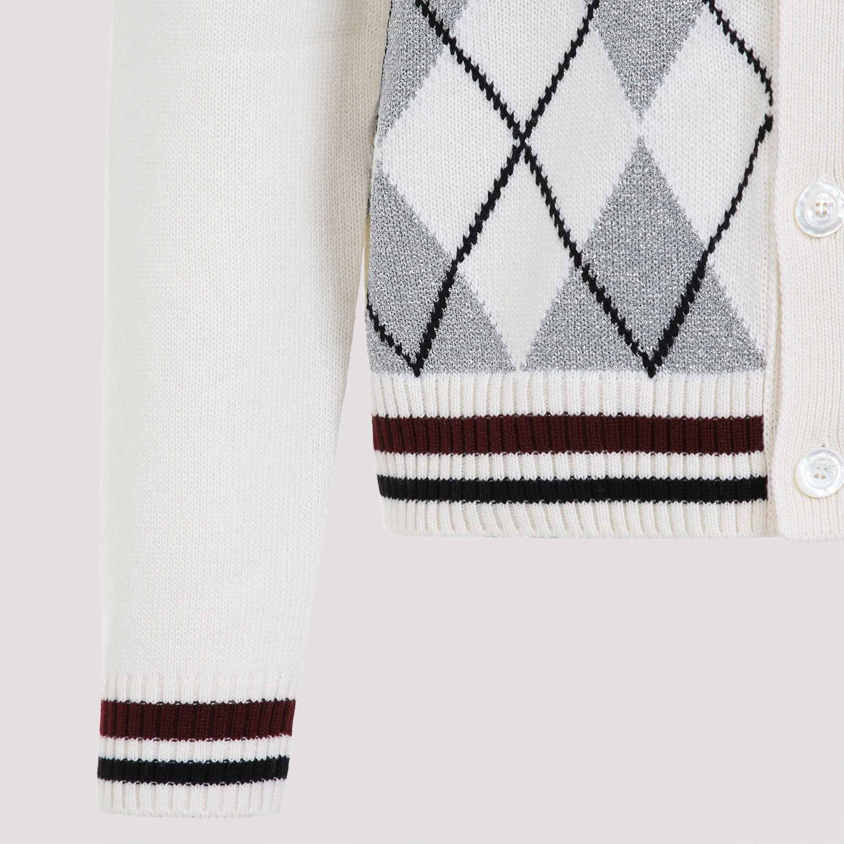 Gucci Argyle Lurex Cardigan Men - 3
