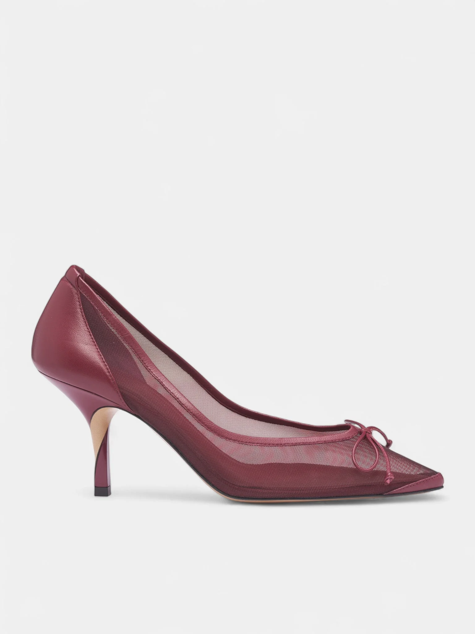 Burgundy Mesh Tourni Heels - 1
