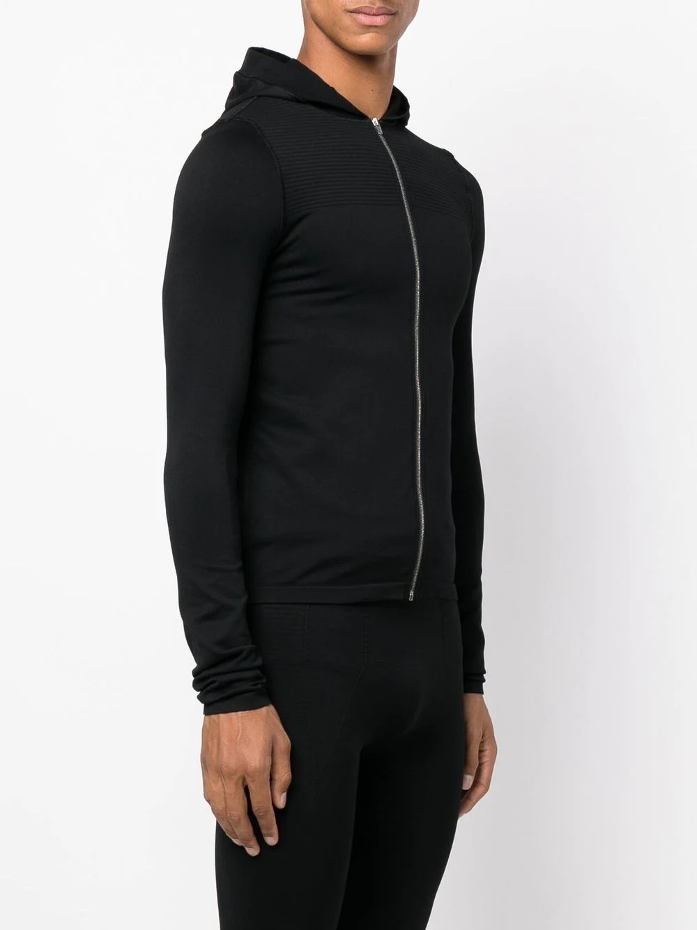 fitted zip-up hoodie - 3