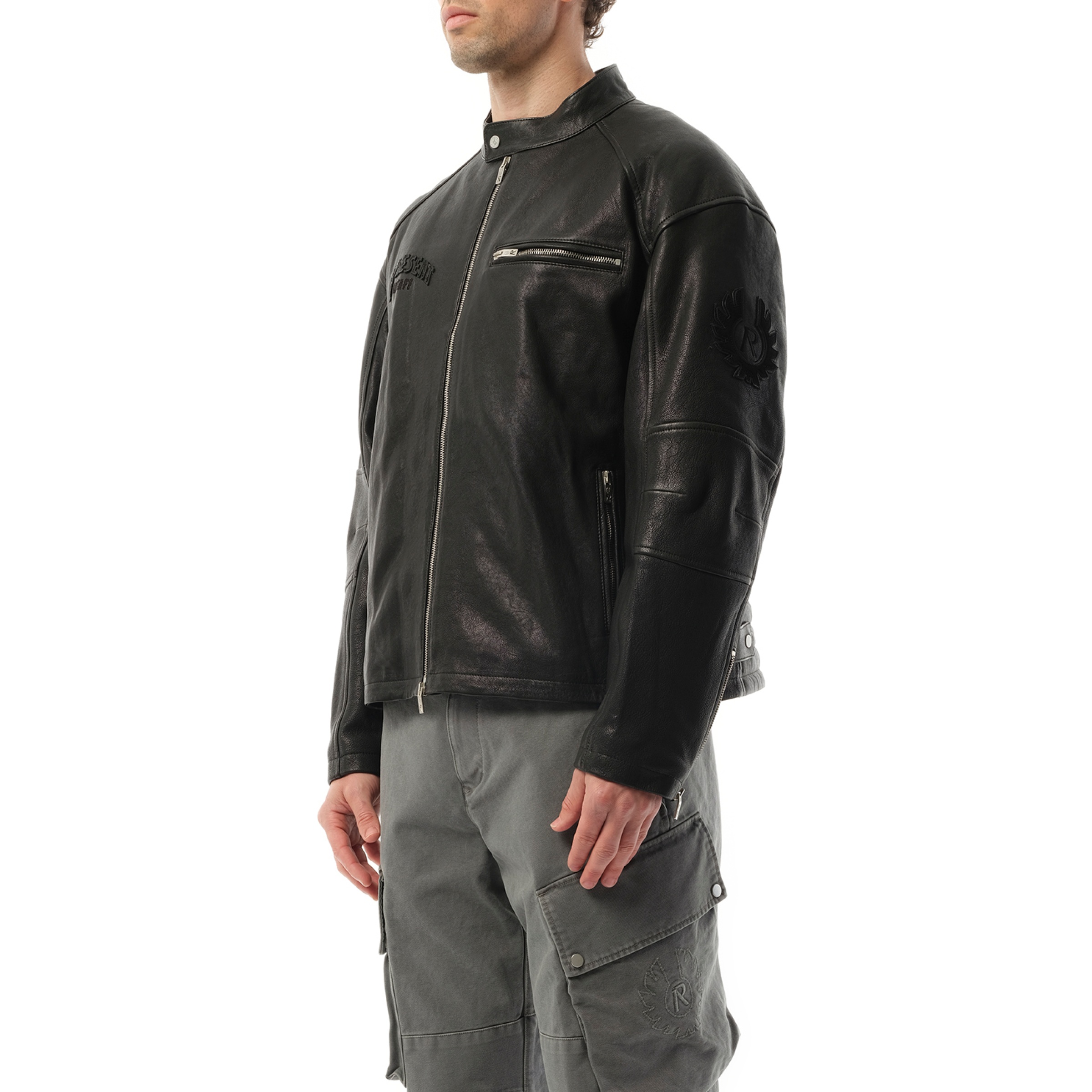 Belstaff Leather Race Jacket in Black - 5