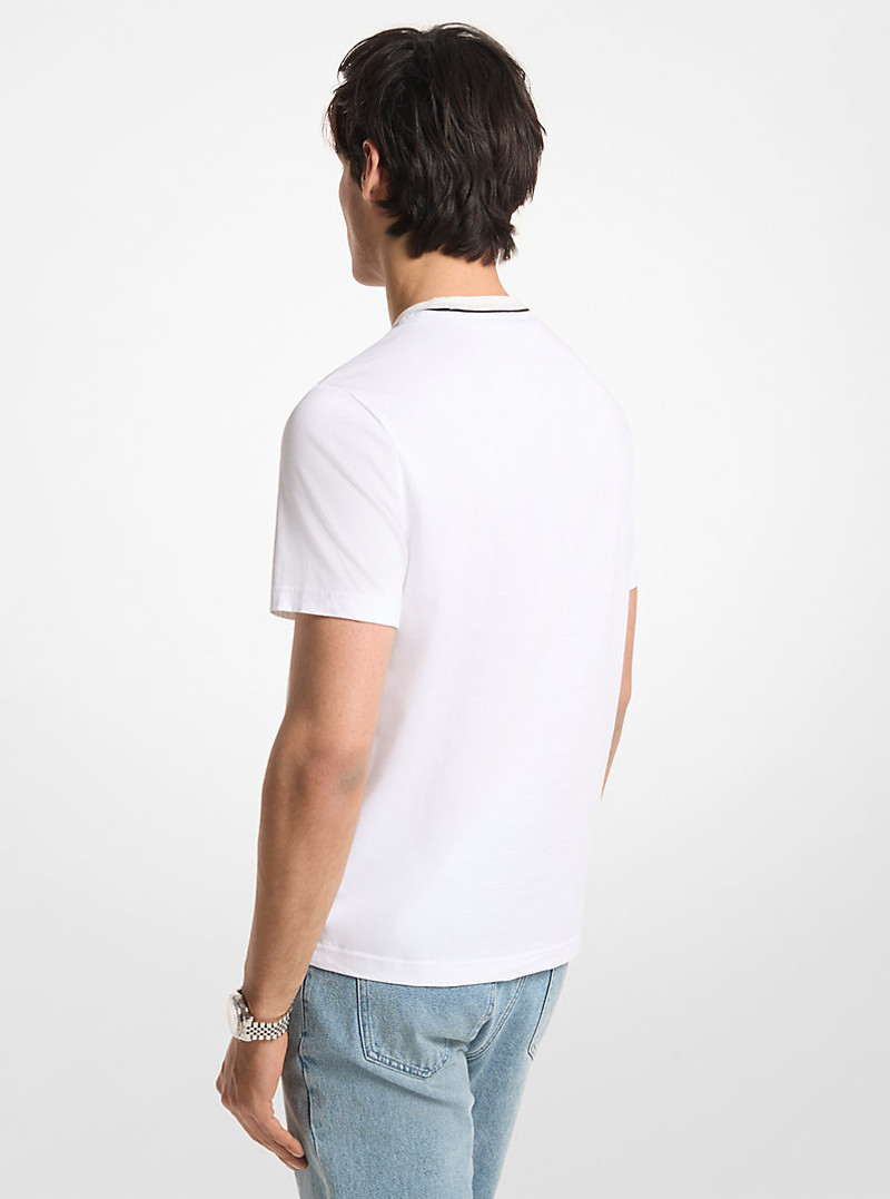 MICHAEL KORS Logo Trim Cotton Jersey T-Shirt outlook
