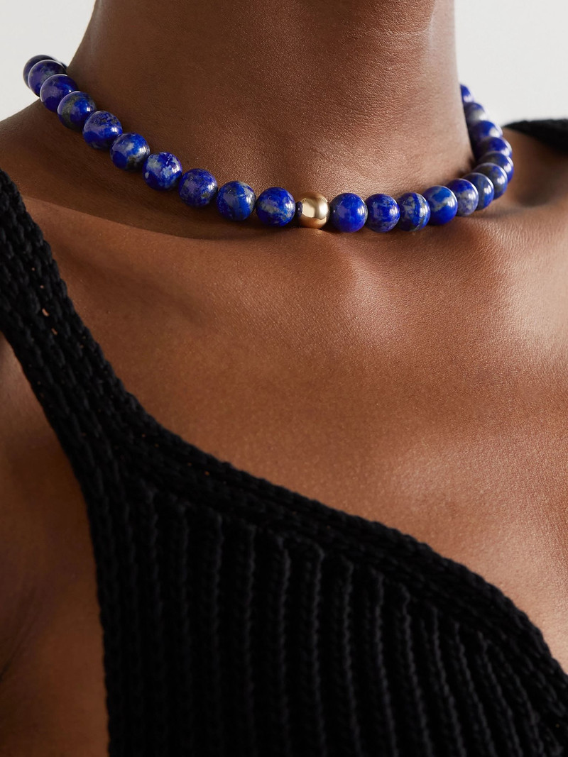 MATEO 14-karat gold lapis lazuli necklace Blue outlook