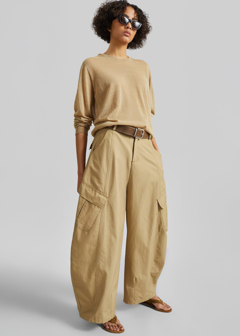Baixa Barrel Cargo Pants - Beige 6