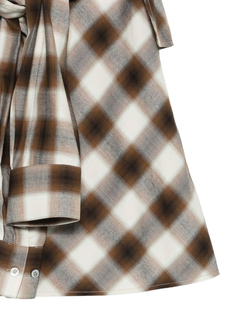 plaid-pattern tie-fastening mini skirt 3
