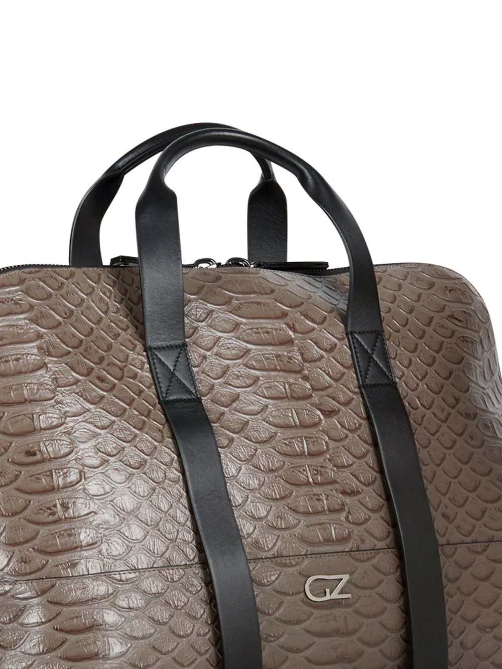 snakeskin-effect zipped holdall bag - 3