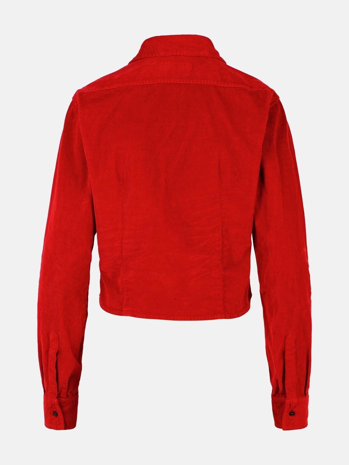 'DEAN' RED COTTON SHIRT - 3