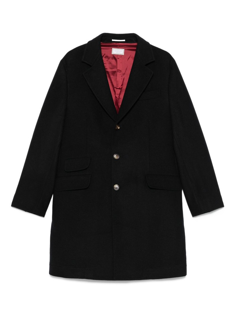 button-fastening patch-pocket coat 1