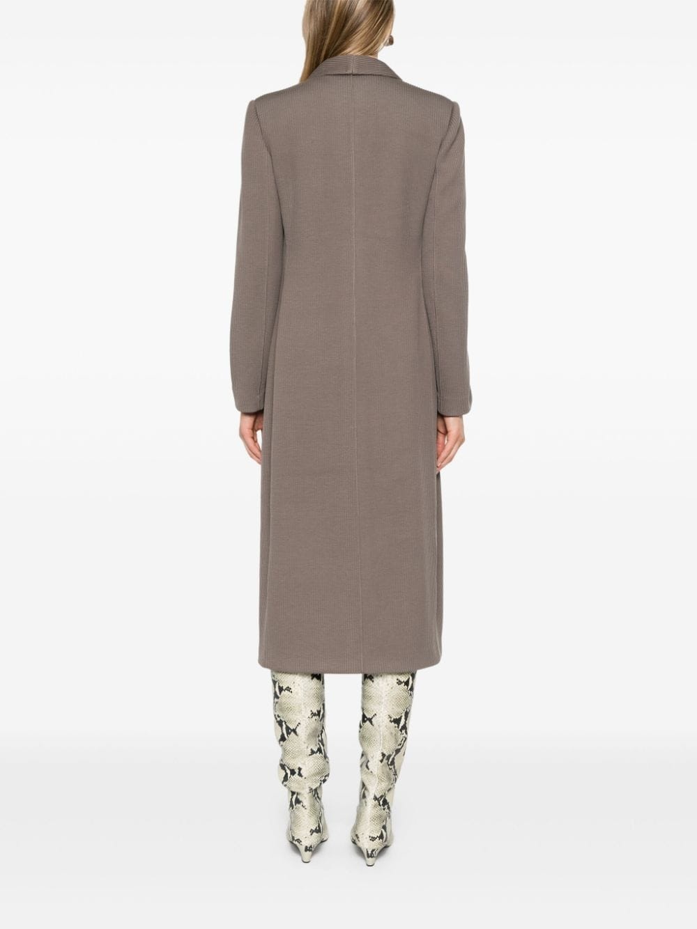 canneté-jersey long coat - 4