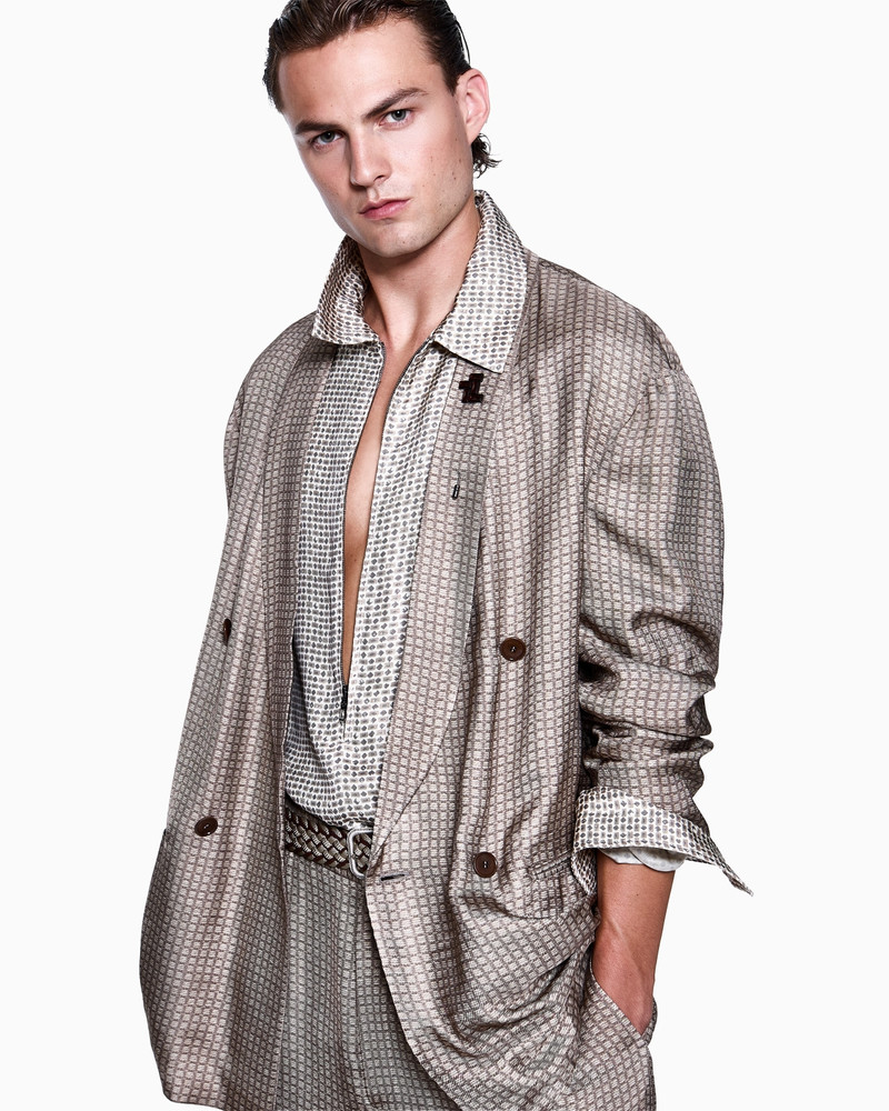 PRINTED VISCOSE CRÉPON SHIRT WITH ZIP 5