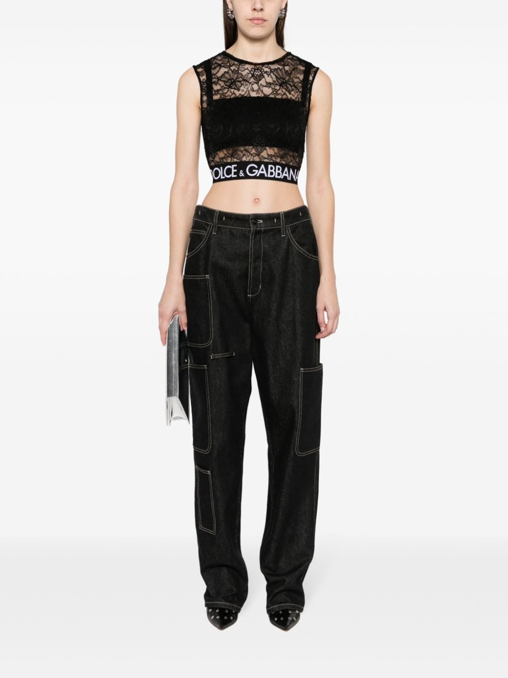 lace crop top - 2
