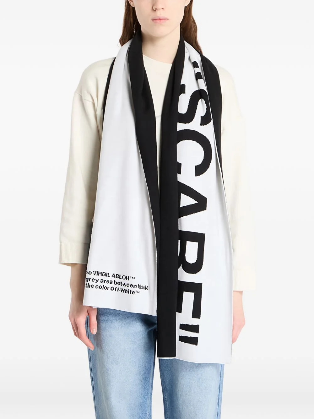 logo-print scarf - 1
