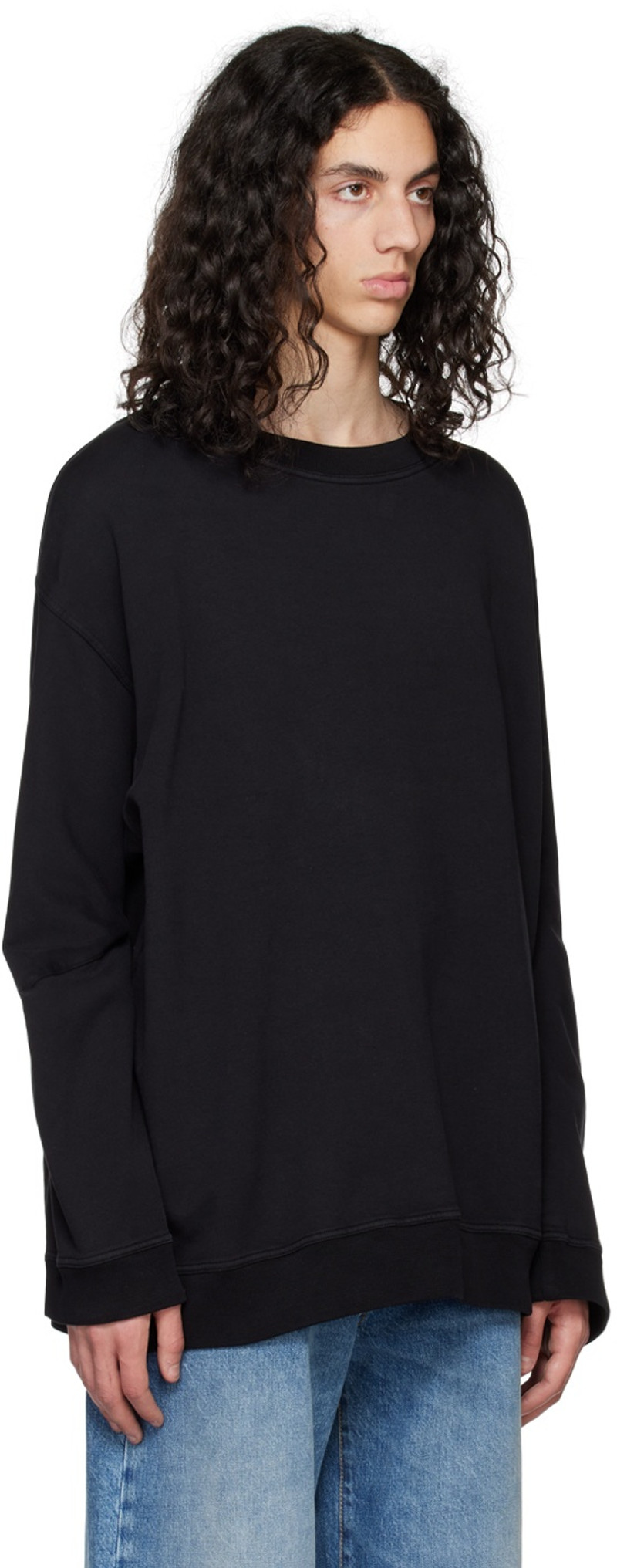 MARINA YEE Black Turned Sleeve Sweatshirt outlook