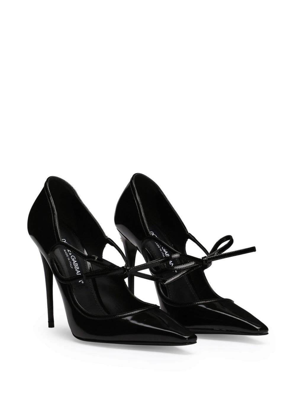ribbon-tie leather pumps - 2