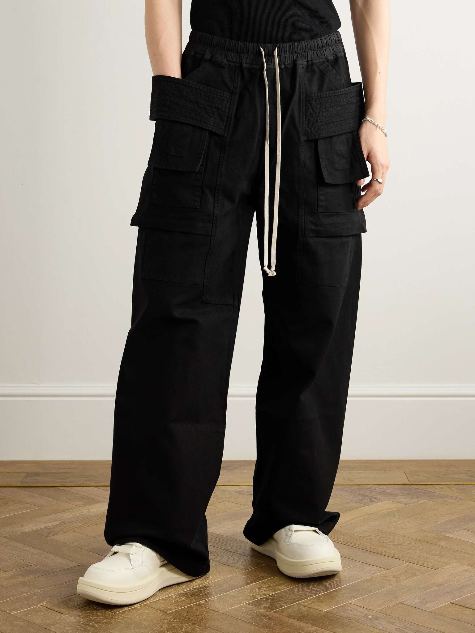 Creatch Wide-Leg Cotton-Blend Canvas Drawstring Cargo Trousers - 3