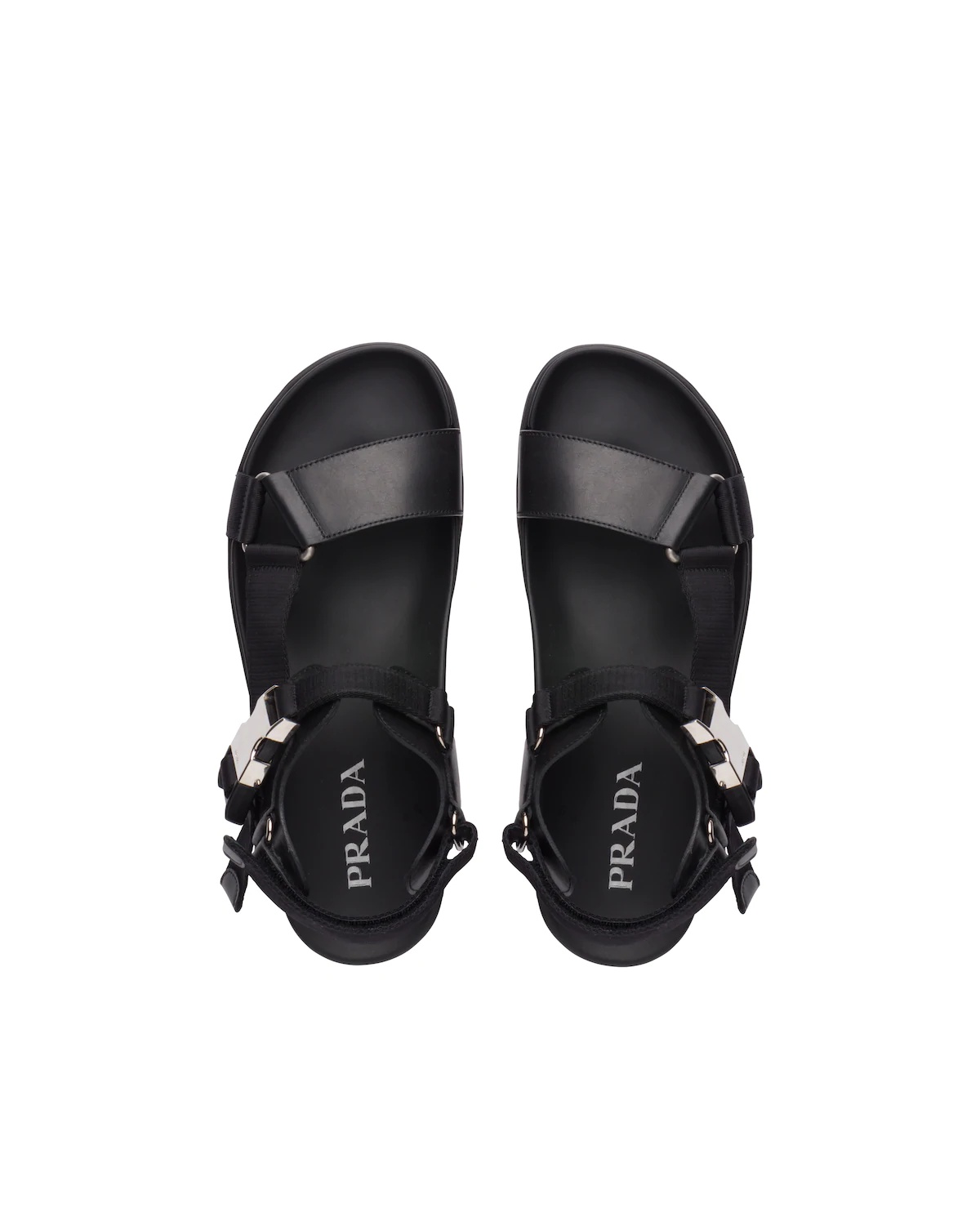 Leather And Technical Fabric Sandals - 4