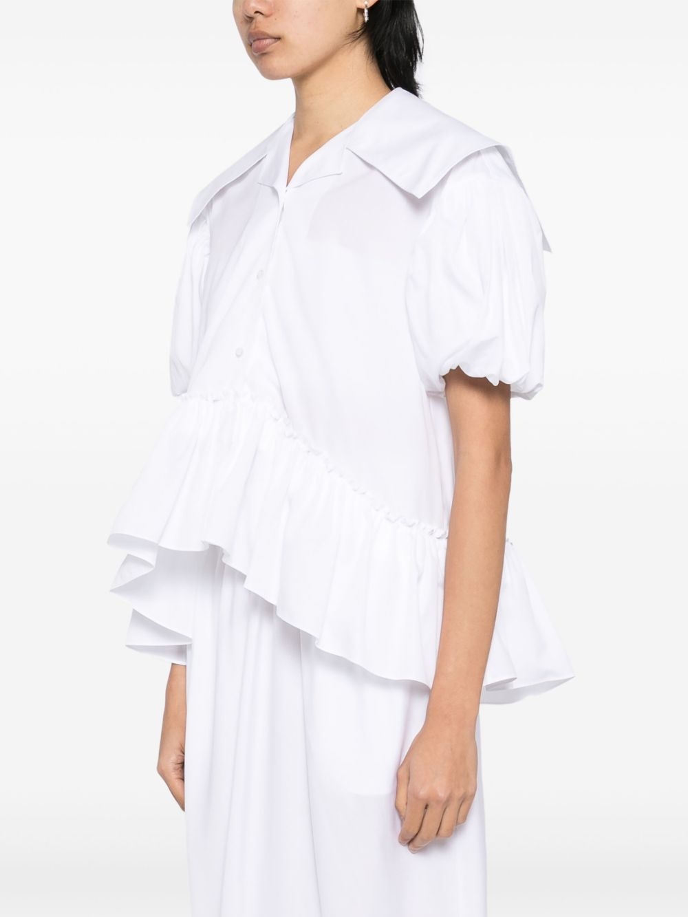 sailor-collar puff-sleeves shirt - 3