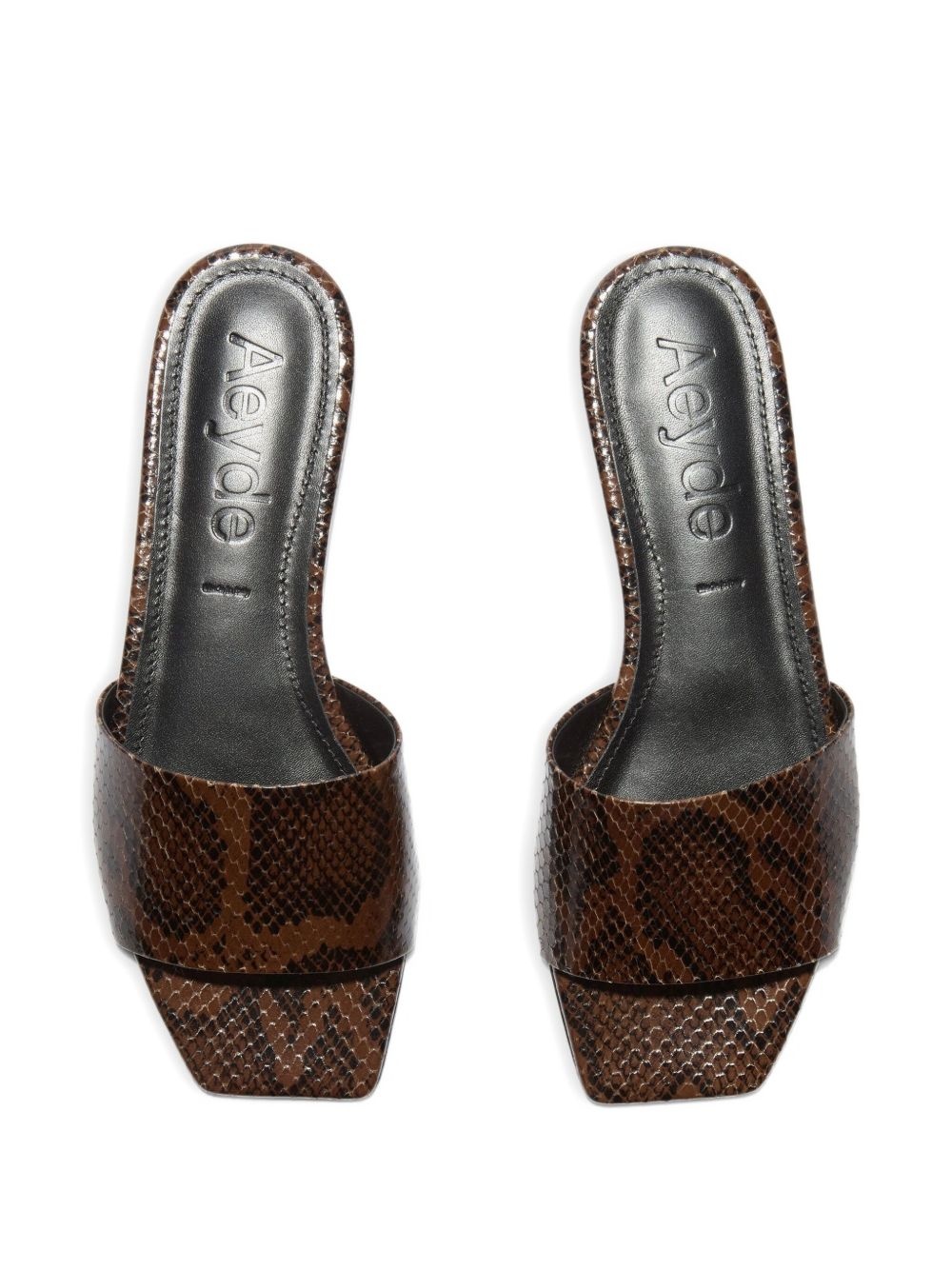 Anna snakeskin-effect square-toe sandals - 3