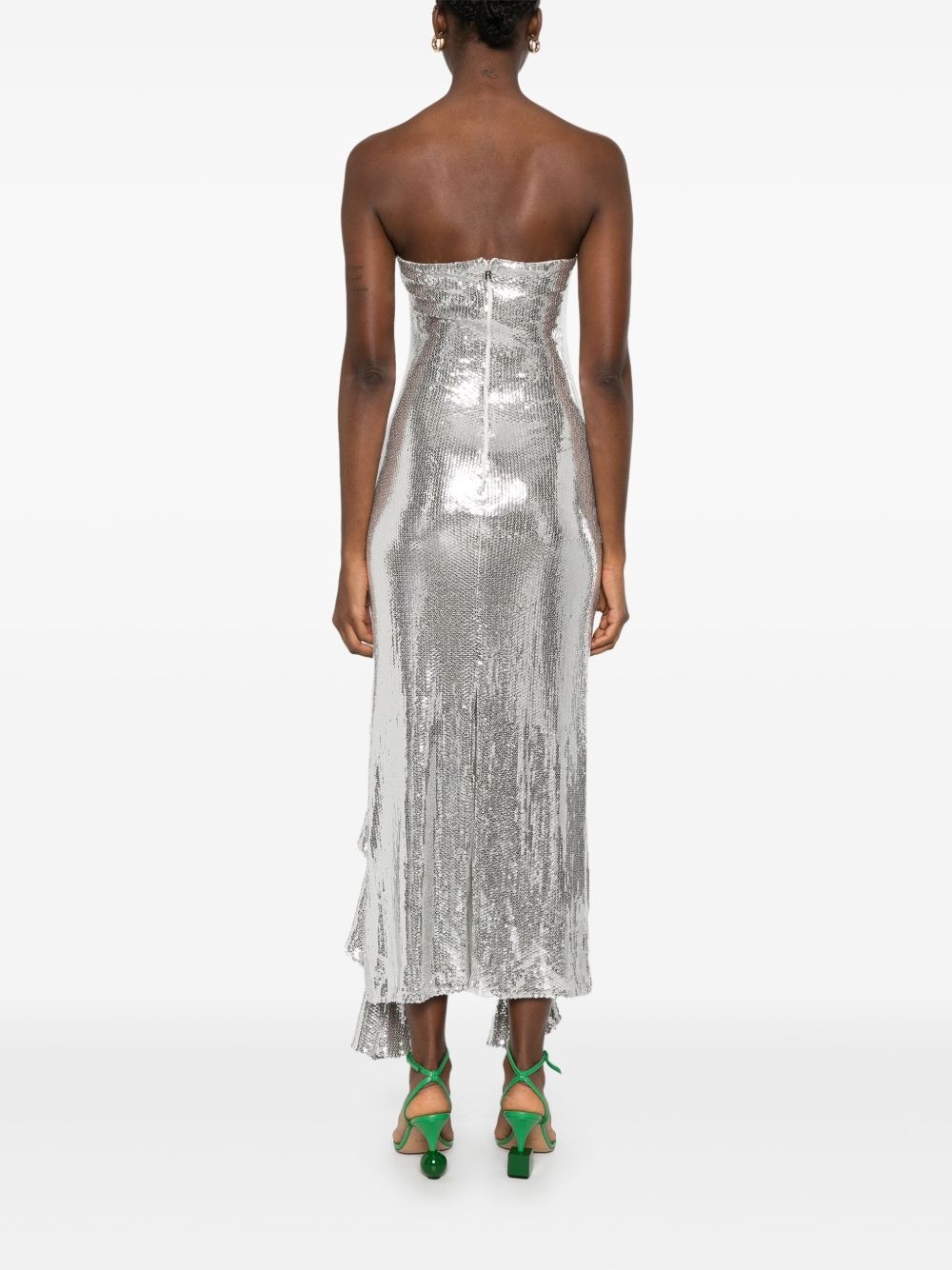 ruffled-trim sequinned maxi dress - 4