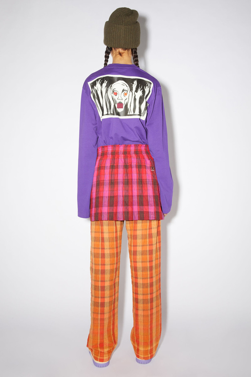 Flannel skirt - Fuchsia pink/wine red 3