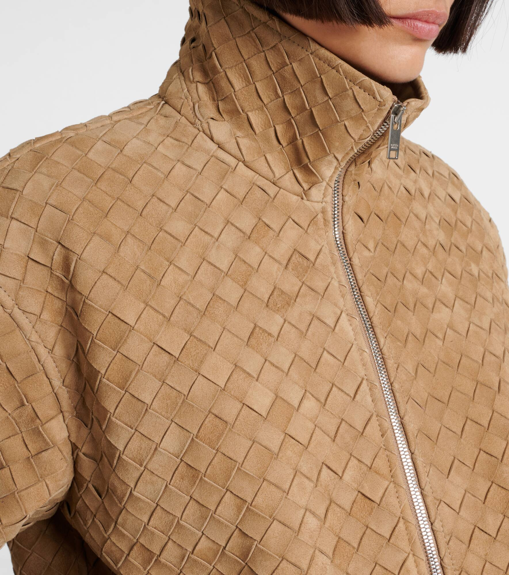 Intrecciato suede jacket - 4