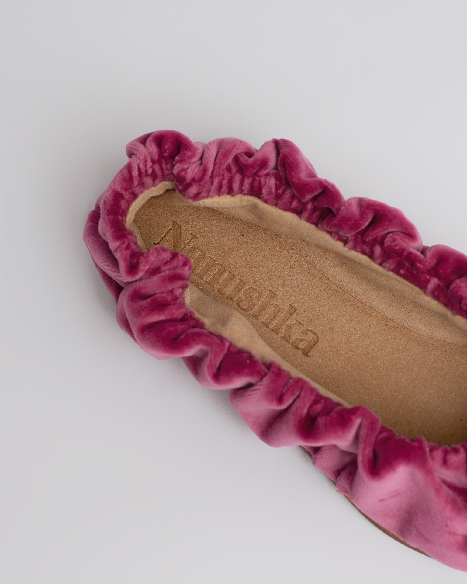 MATANGI - Ruched velvet flats - Peony - 5