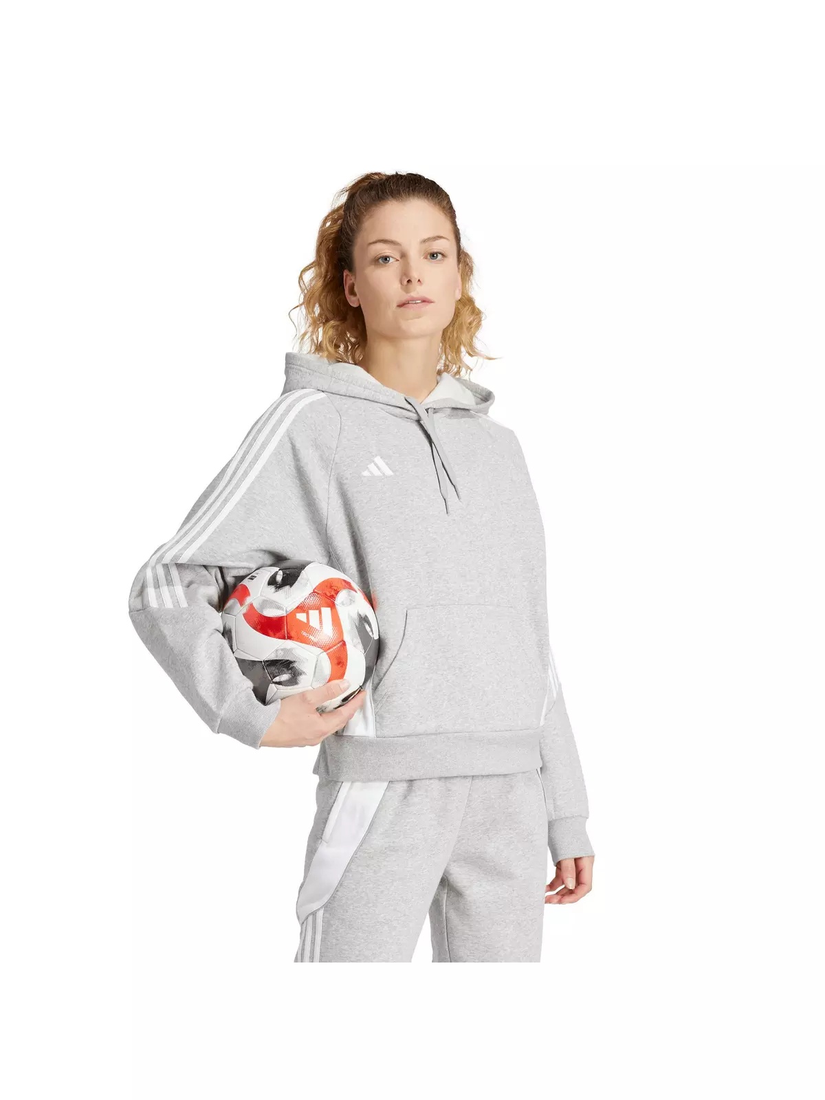 Women's Tiro 24 Soccer Sweat Hoodie -Grey - 5