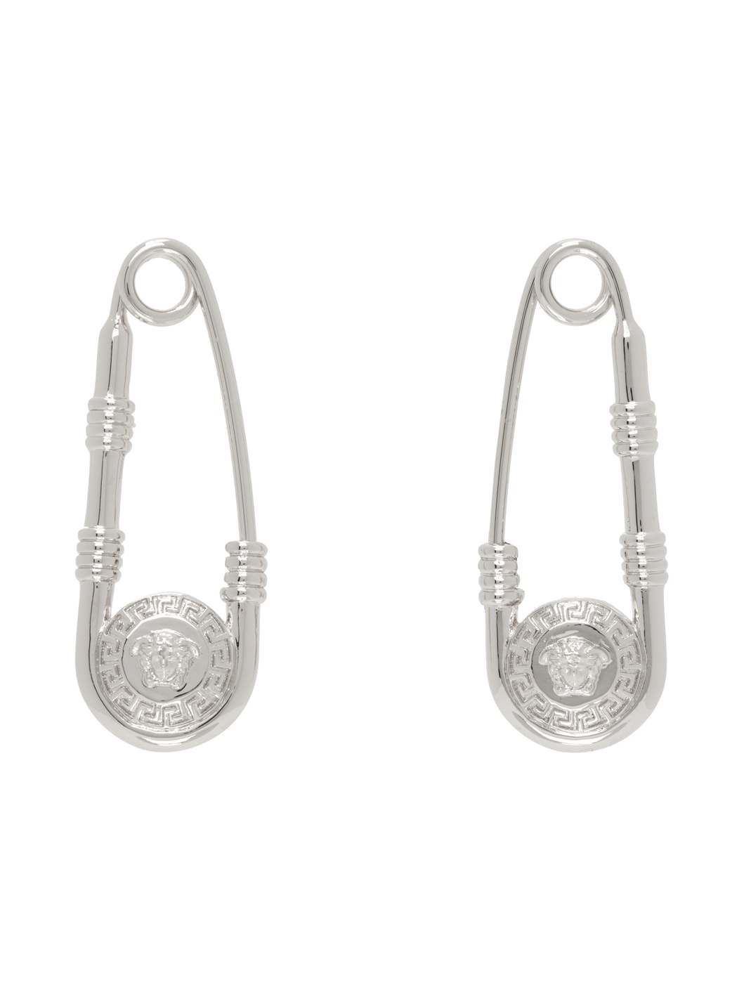 Silver Safety Pin Earrings - 1