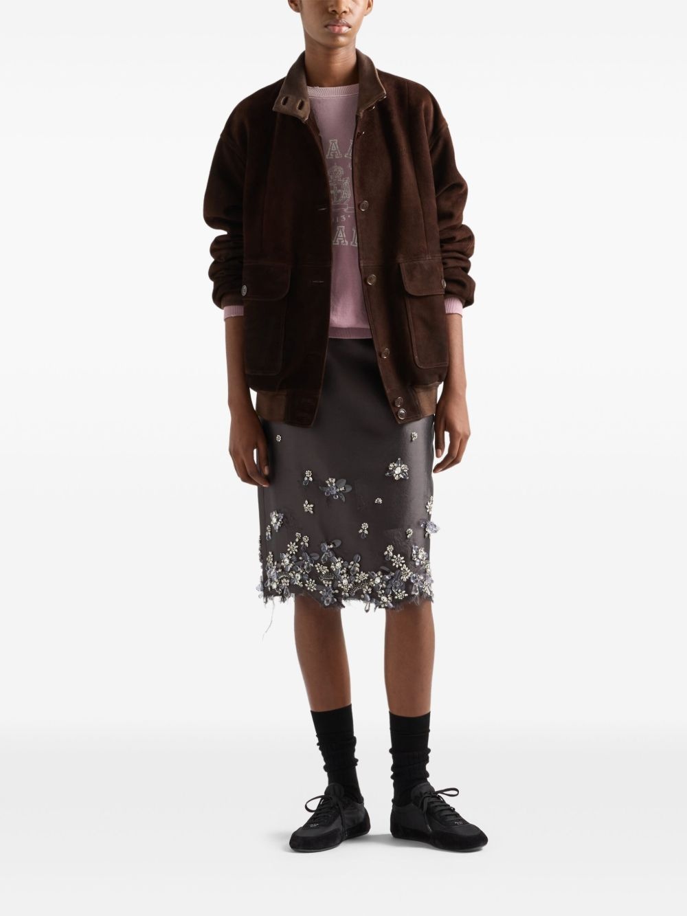 embroidered midi skirt - 2