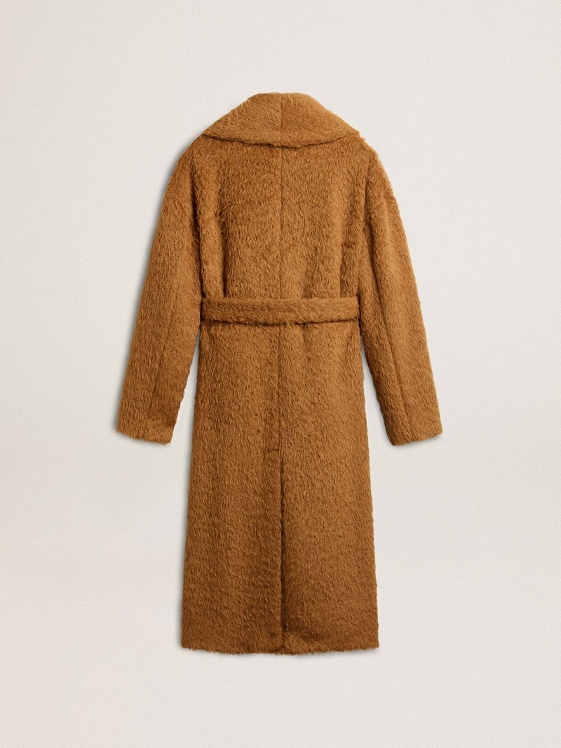 Golden Goose Women's coat with shawl collar in tobacco outlook