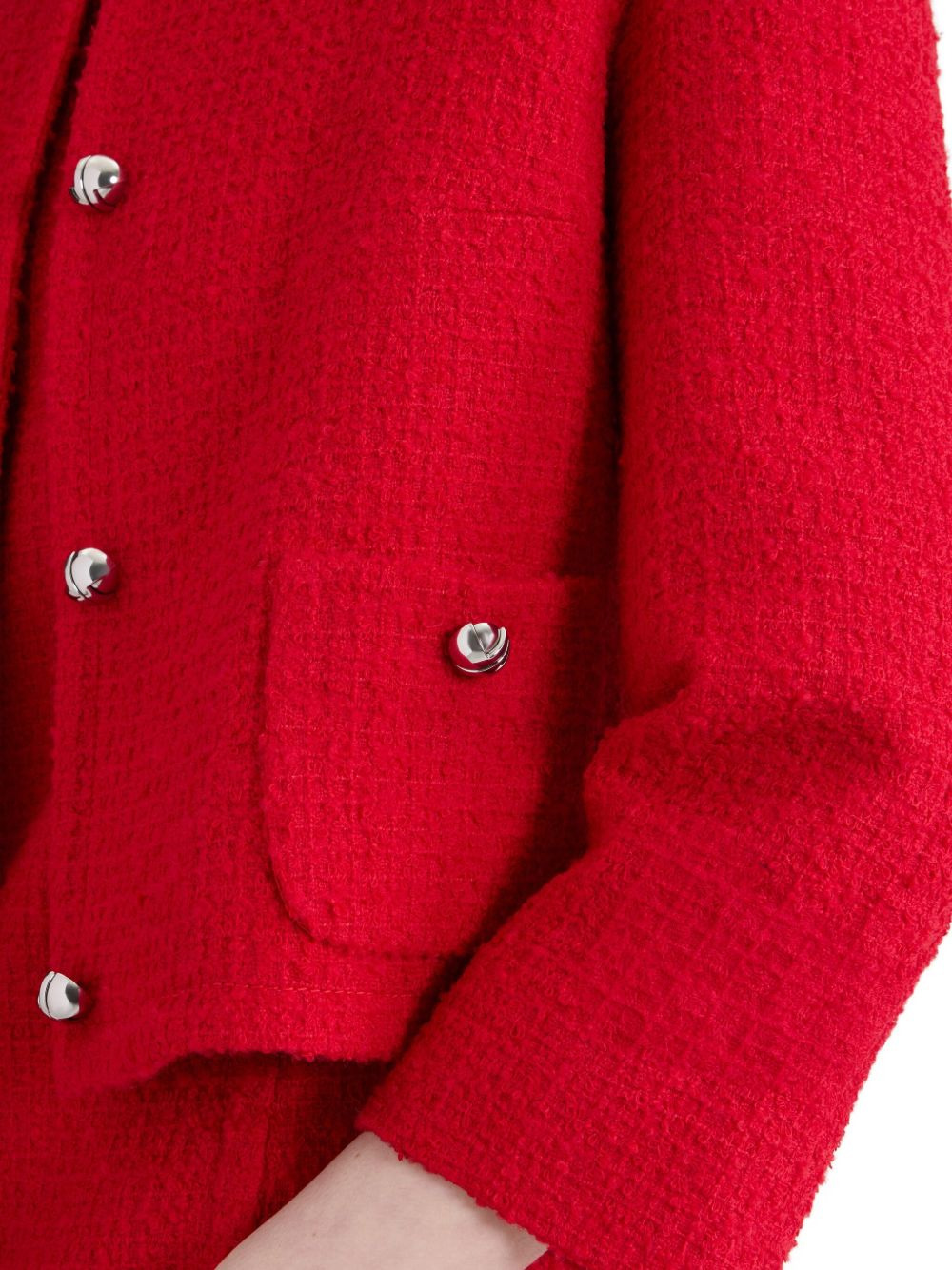 collarless tweed jacket - 4