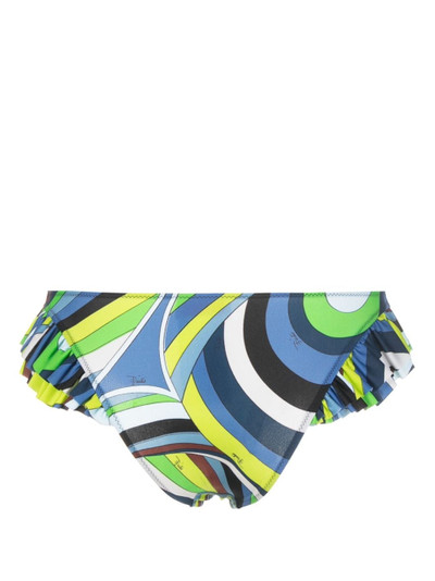 PUCCI graphic-print ruffled bikini bottoms outlook