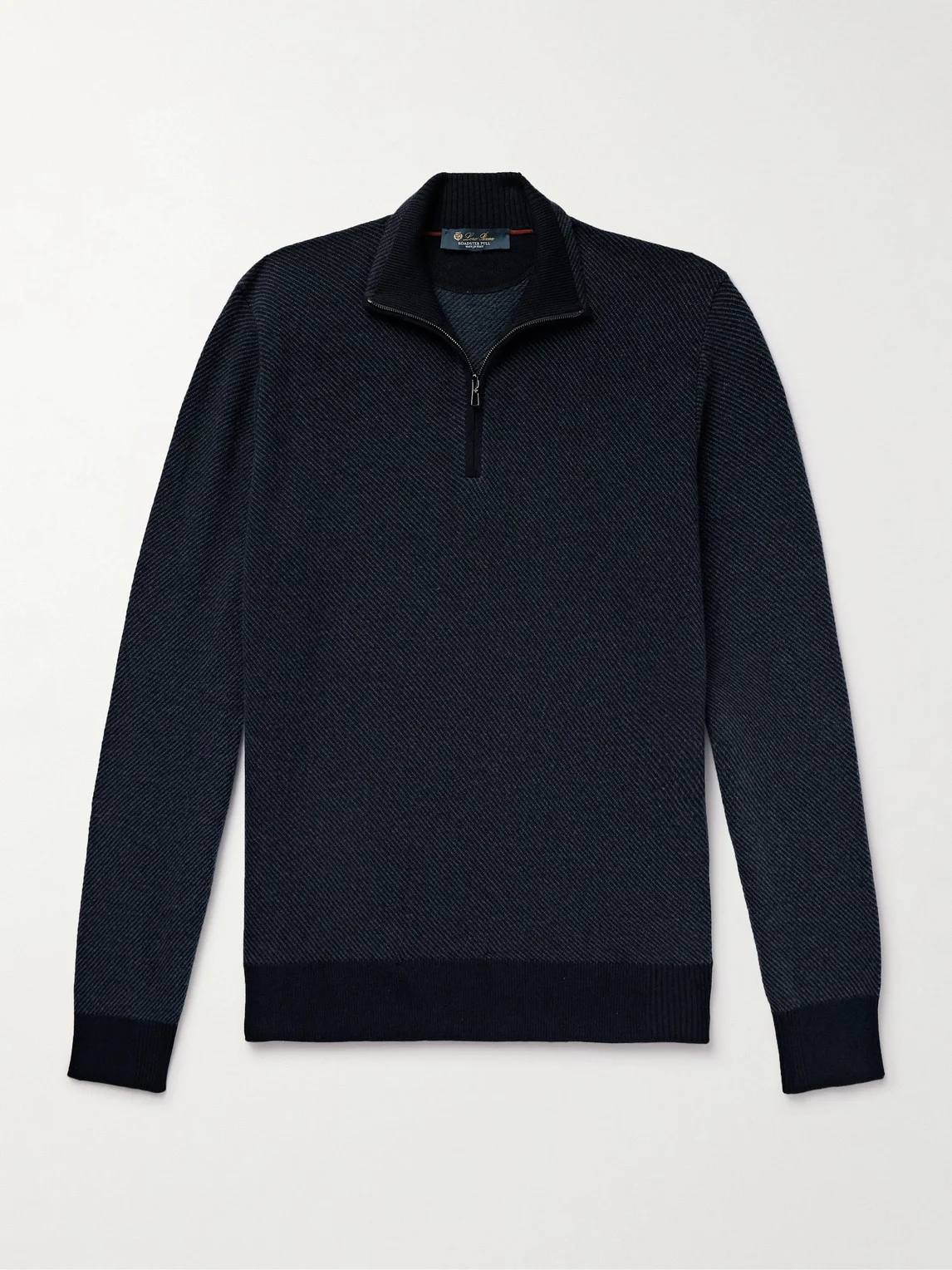 Roadster Striped Cashmere Half-Zip Sweater - 1