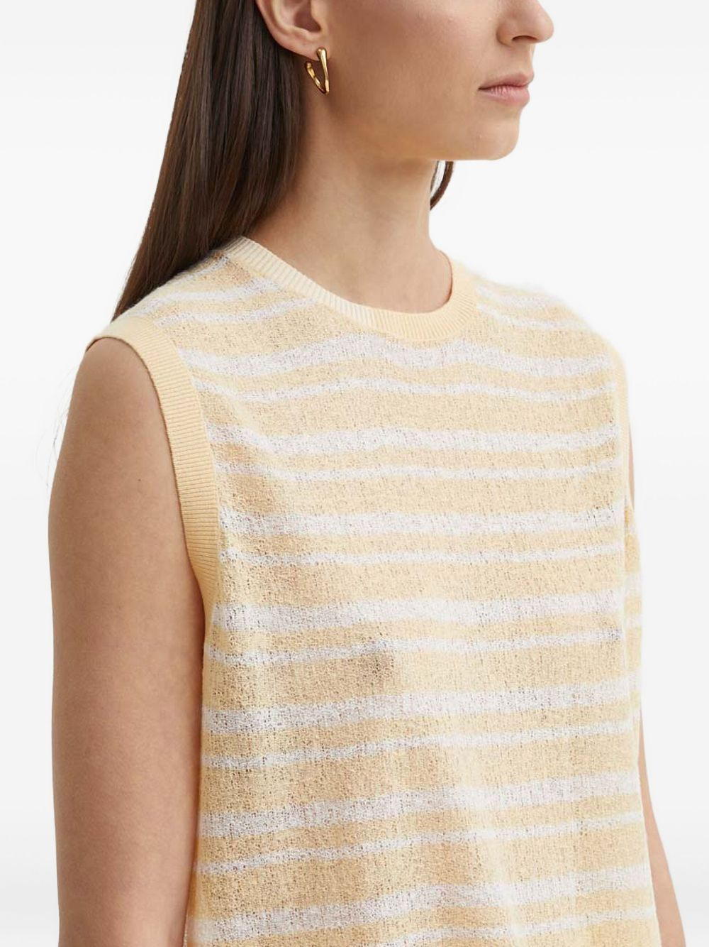 striped sleeveless knit top - 4