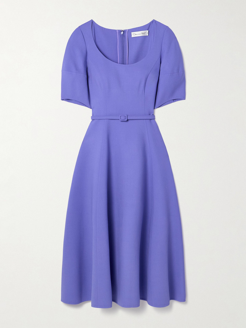 Belted Wool-blend Midi Dress 1