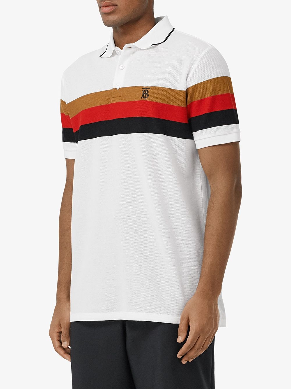 Monogram motif striped polo shirt - 3