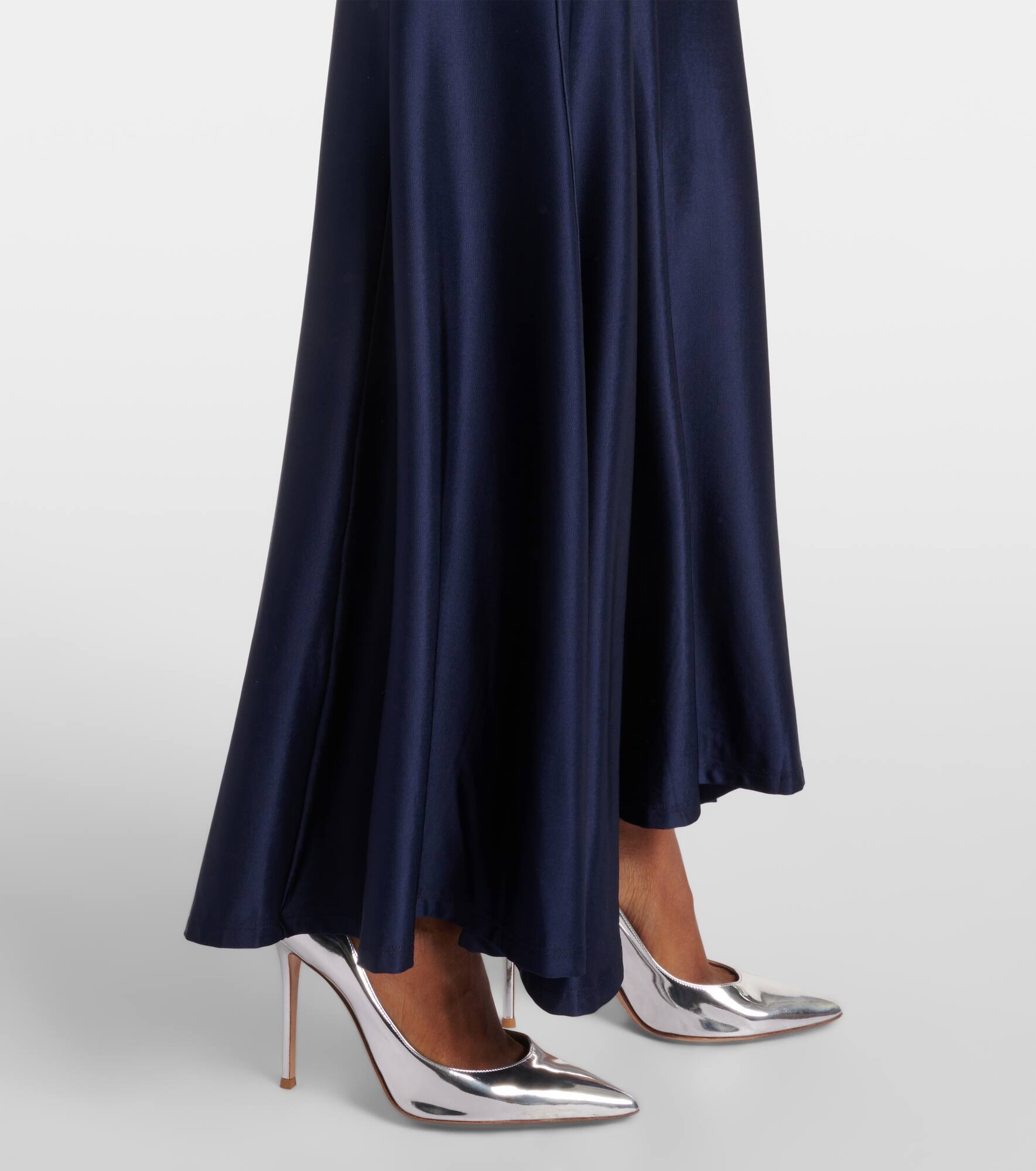 Draped asymmetric jersey maxi dress - 5
