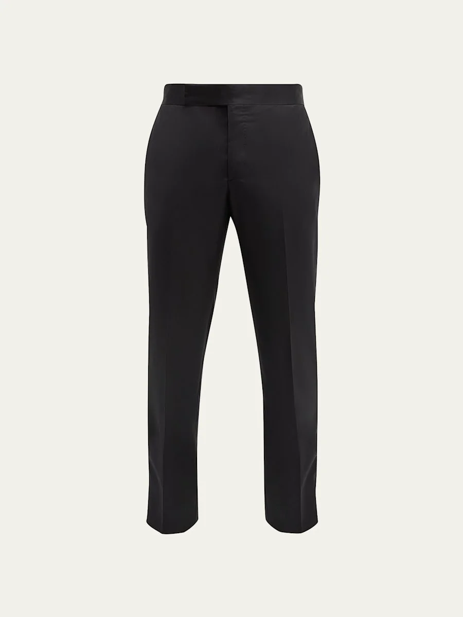 Men's Tonal Wool-Blend Tuxedo Pants - 1