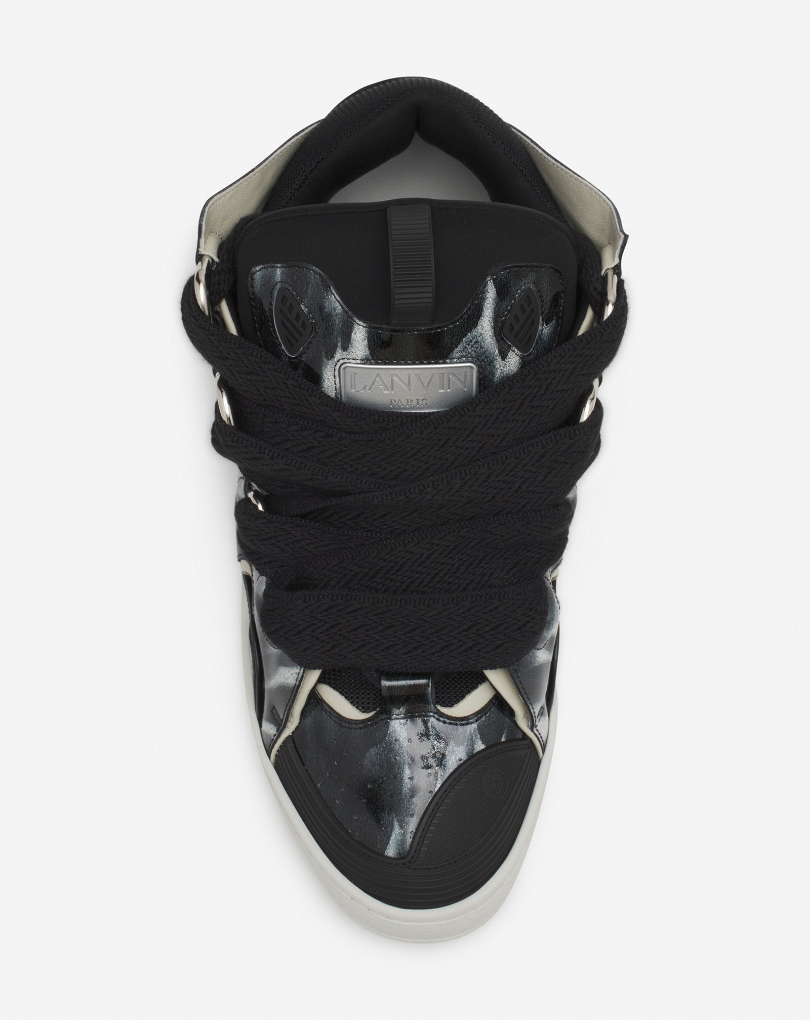 CURB LEATHER SNEAKERS WITH SPARKLES - 4