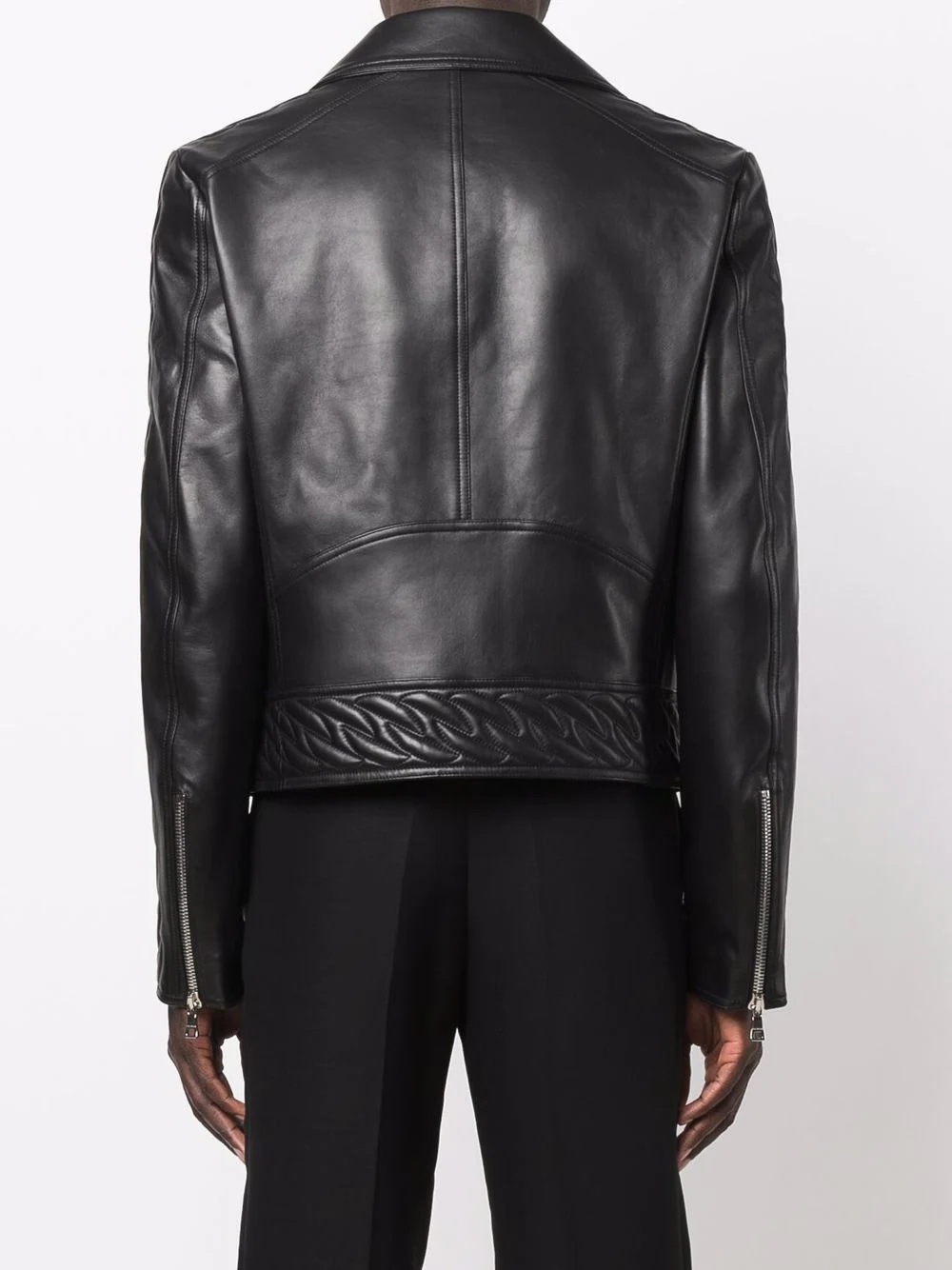 double-breasted biker jacket - 4