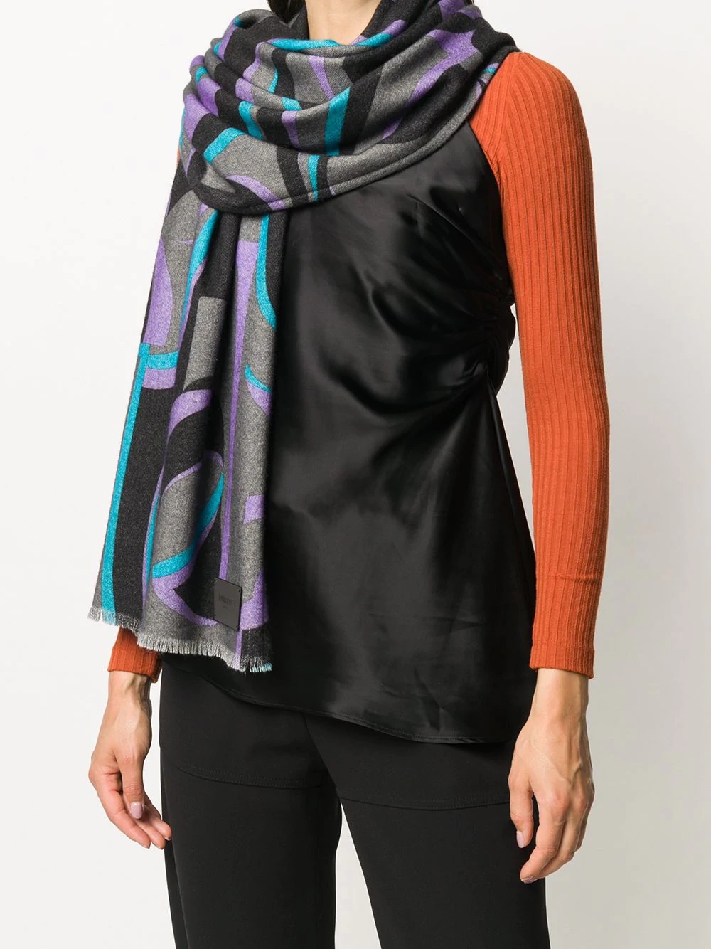 printed wool scarf - 2