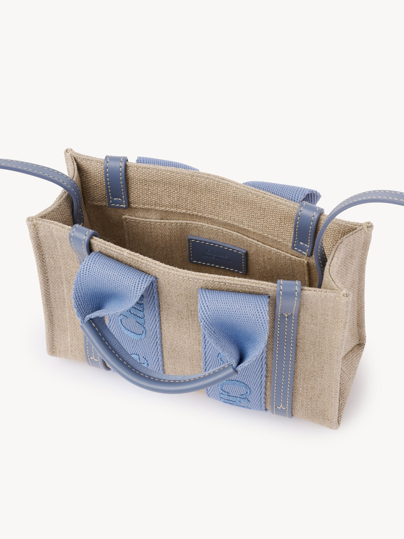 MINI WOODY TOTE BAG IN LINEN 5