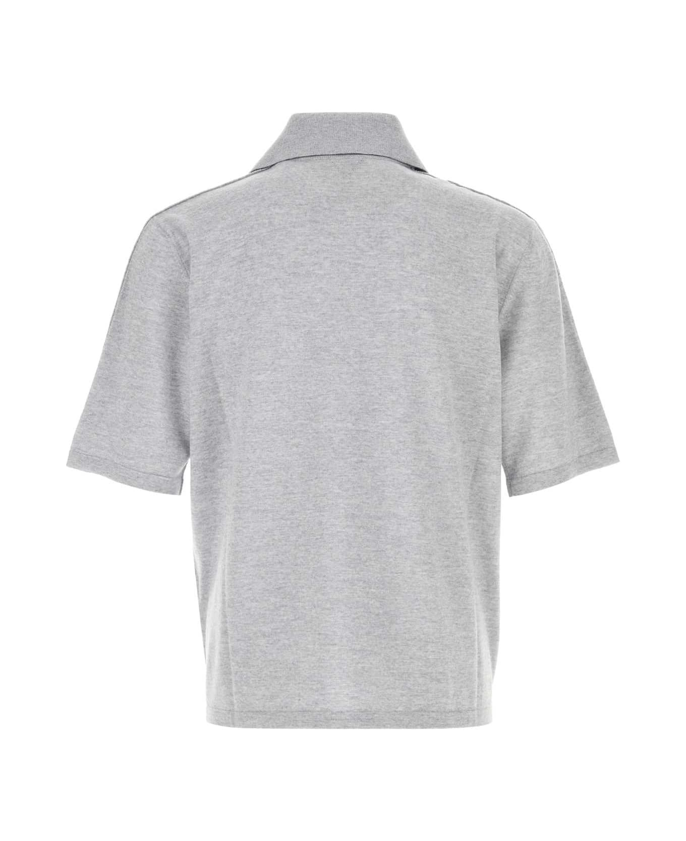 Grey Wool Polo Shirt - 2
