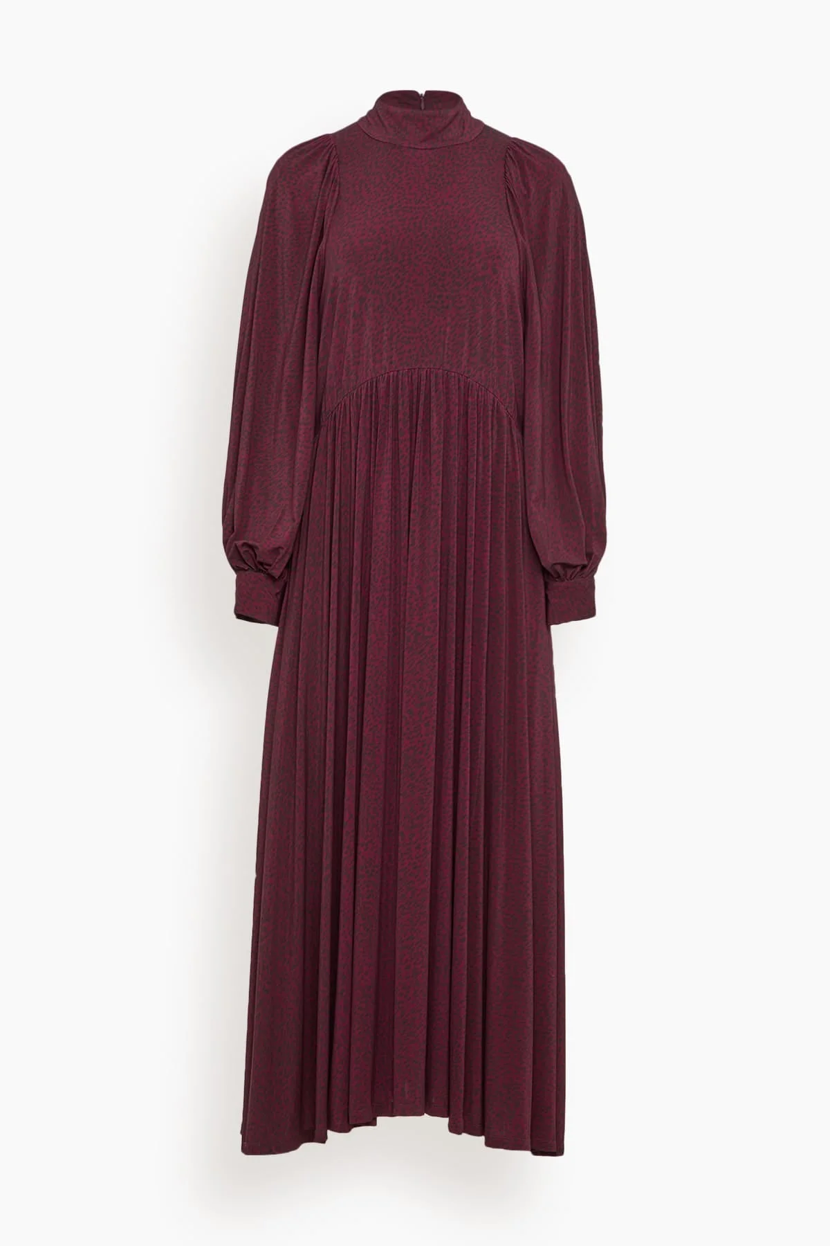 Charlize Print Raglan Dress in Burgundy - 1