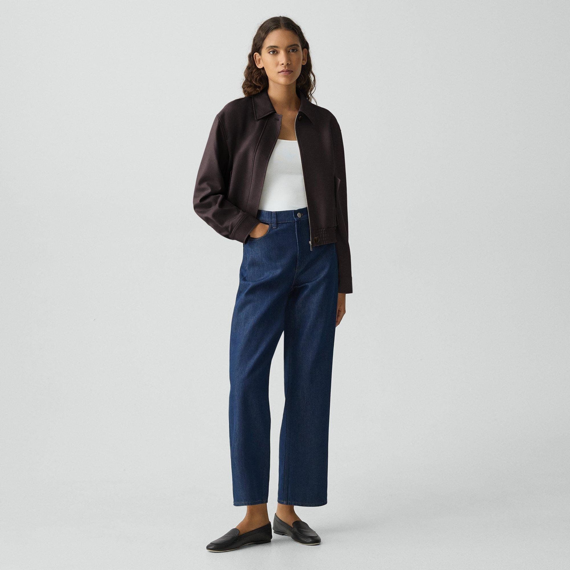 Cropped Track Jacket in Wool-Blend Flannel - 6