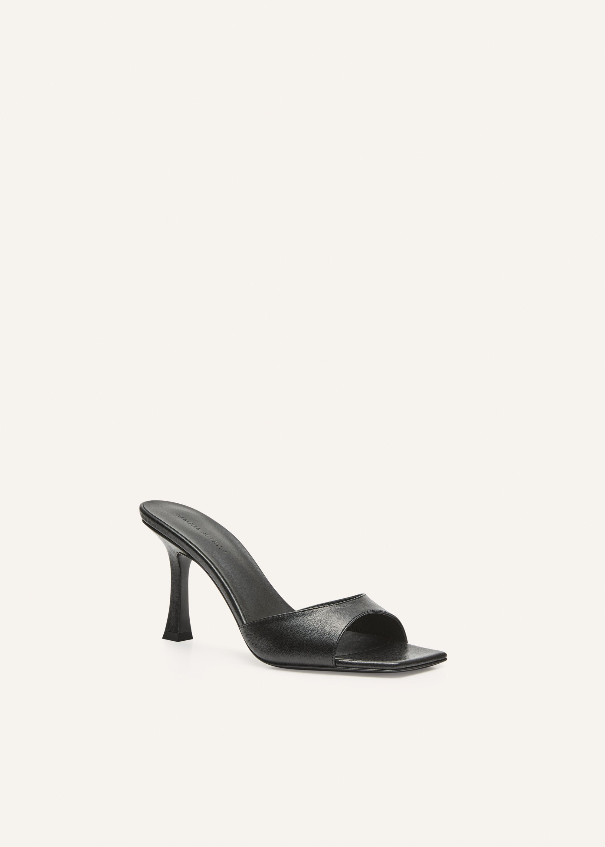 Thin leather mule in black leather - 2