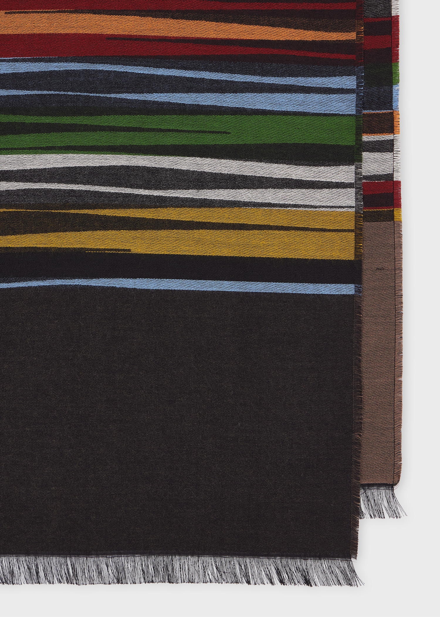 Multicolour 'Ladder Stripe' Viscose-Blend Scarf - 2