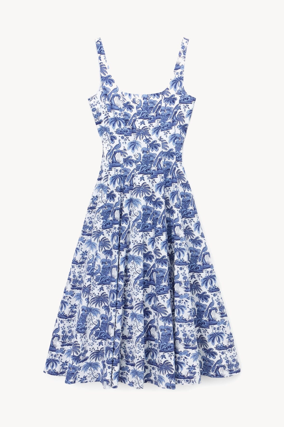 STAUD WELLS DRESS | CHINA BLUE TOILE - 1