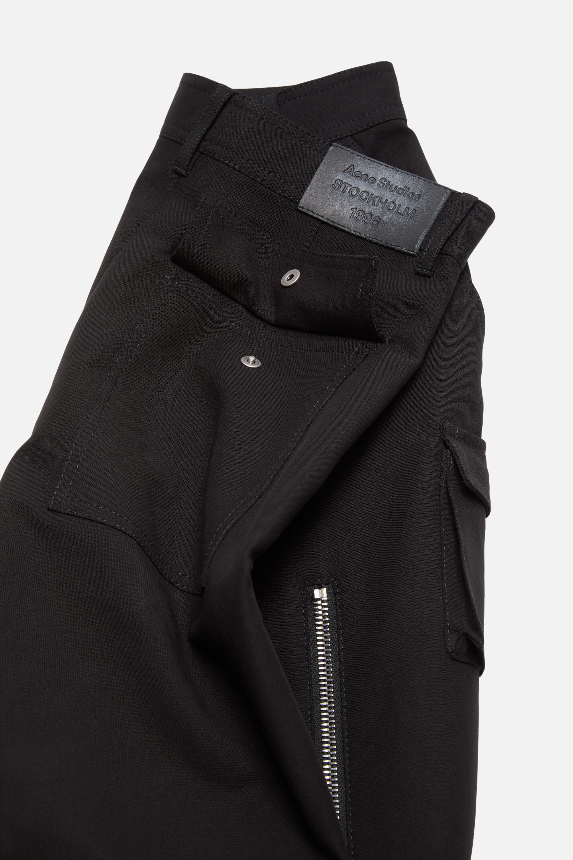 Layered satin trousers - Black - 5