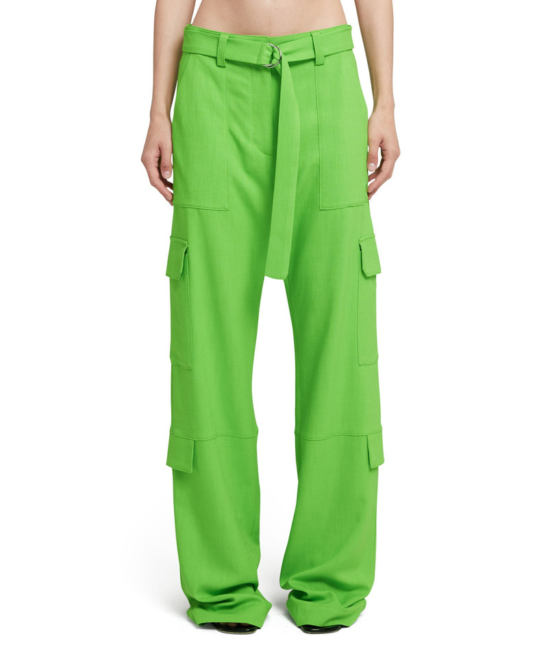 MSGM Flamed viscose canvas cargo pants outlook