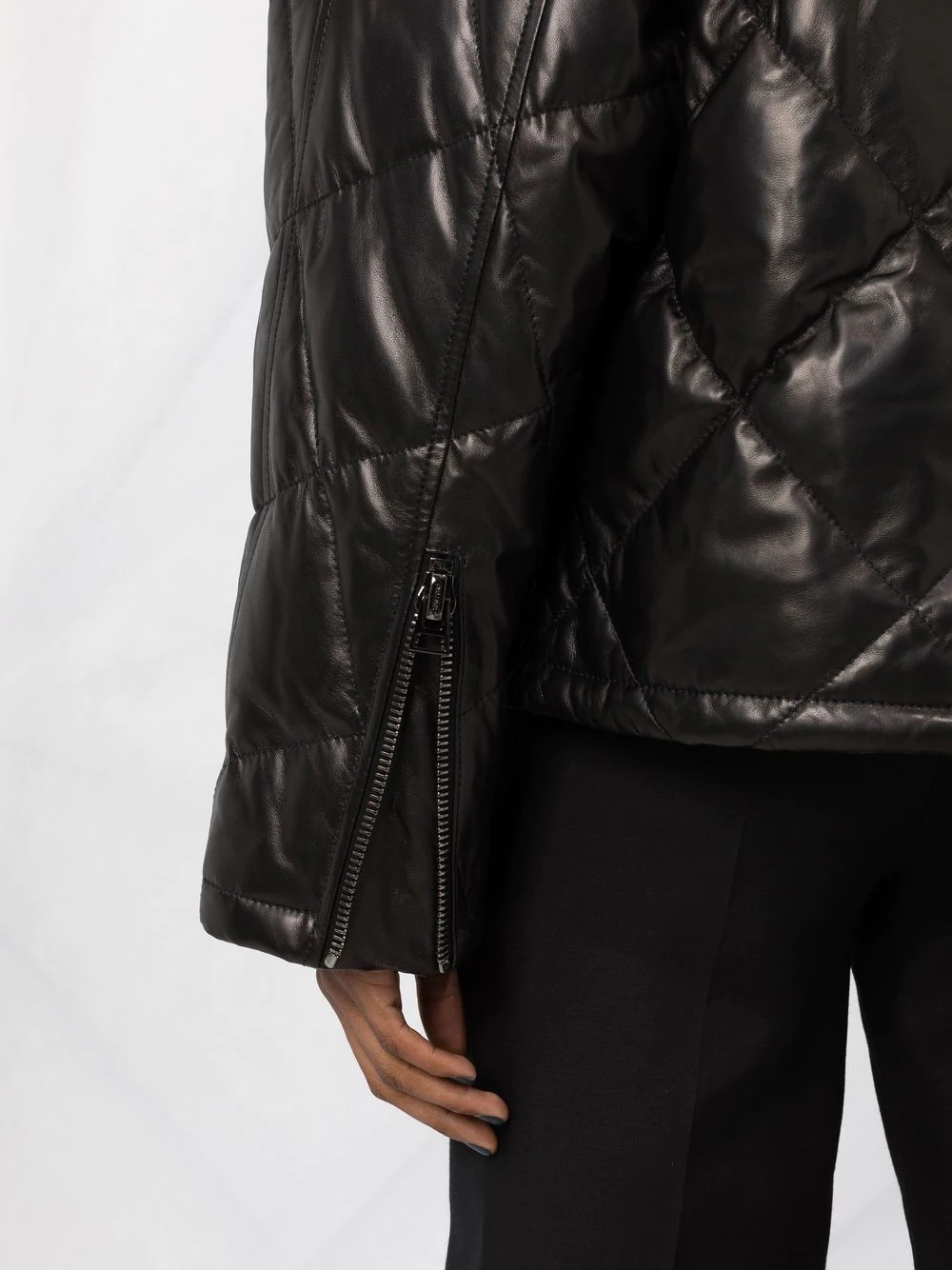 quilted leather jacket - 3